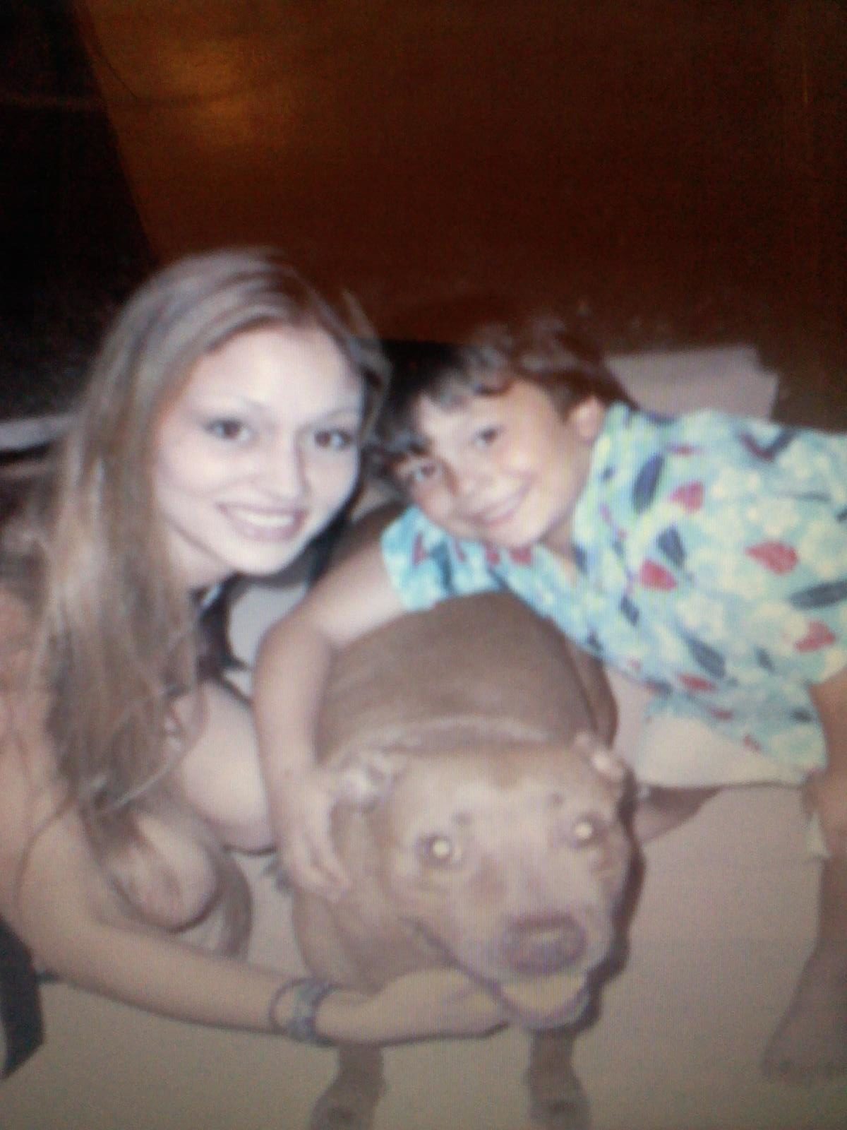 My oldest Travis and I with our Dog Shiva before we moved out of Palm Springs, California.